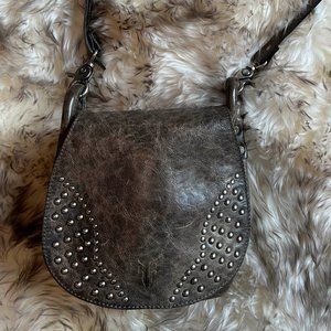 Frye Leather Crossbody Bag | Adjustable Strap | Western Purse w/ Metal Studs